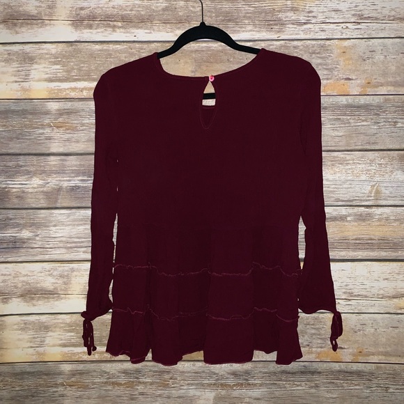 Maroon Ruffle Blouse - Picture 2 of 2